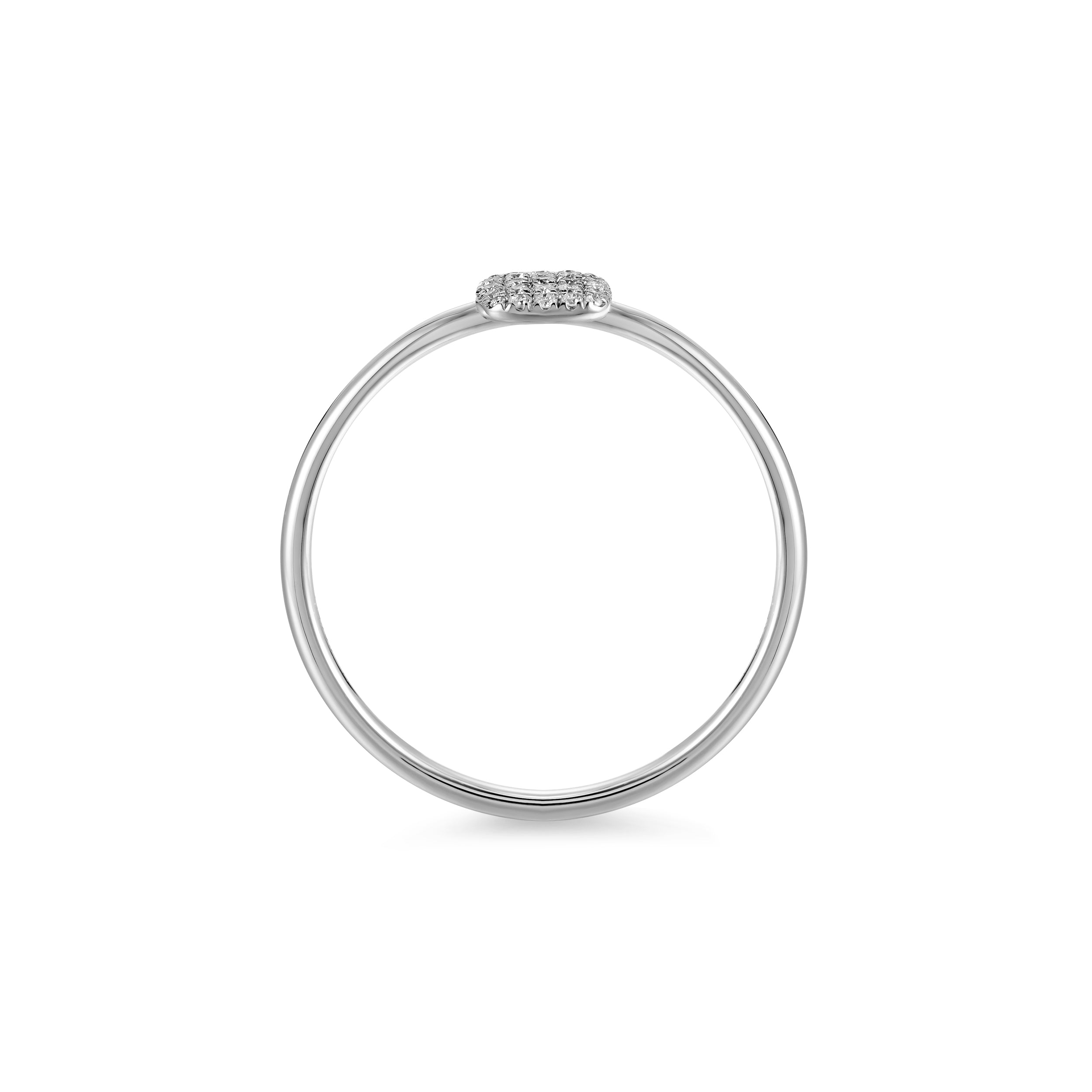 Anillo Pavé Diamantes Cuadrado