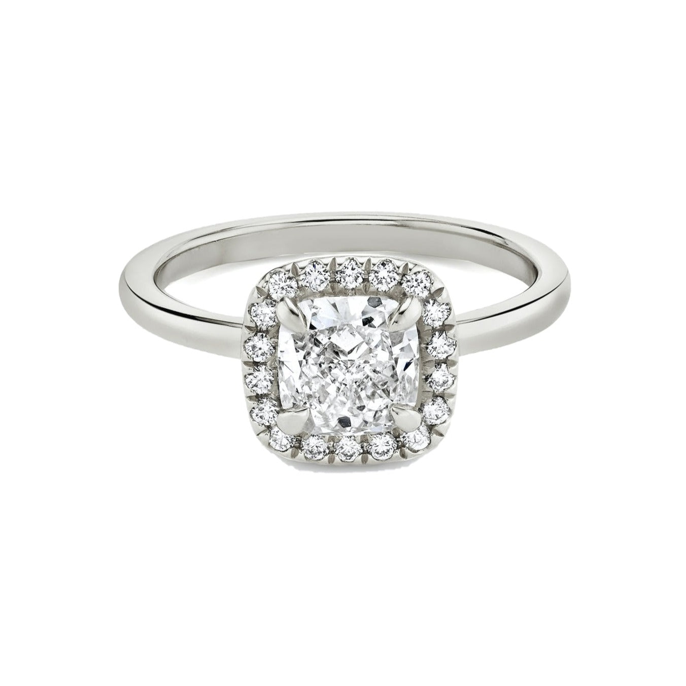 Anillo Halo Cojin de Diamantes