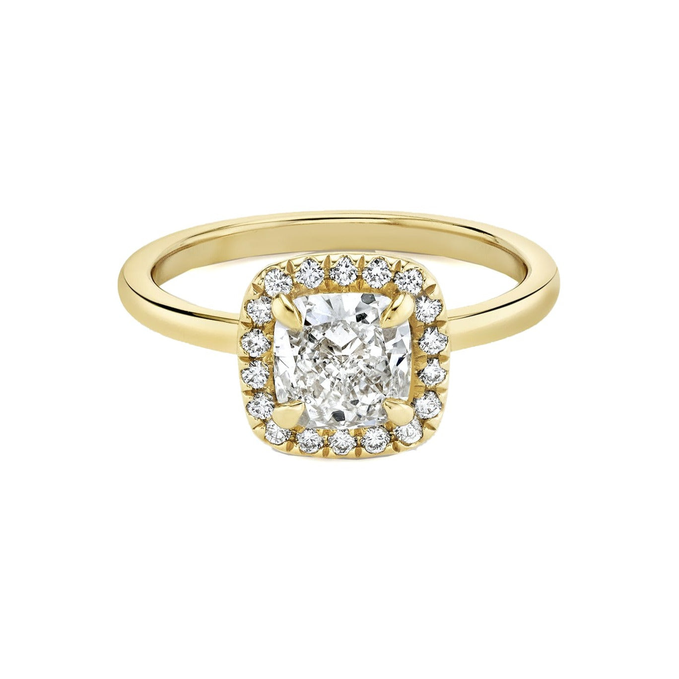 Anillo Halo Cojin de Diamantes