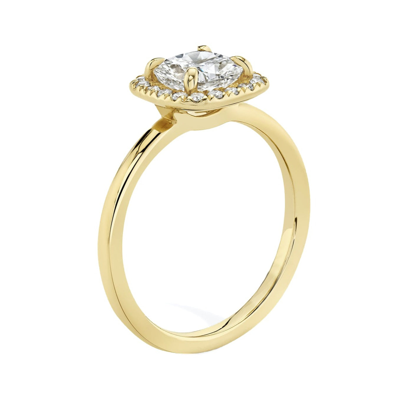 Anillo Halo Cojin de Diamantes