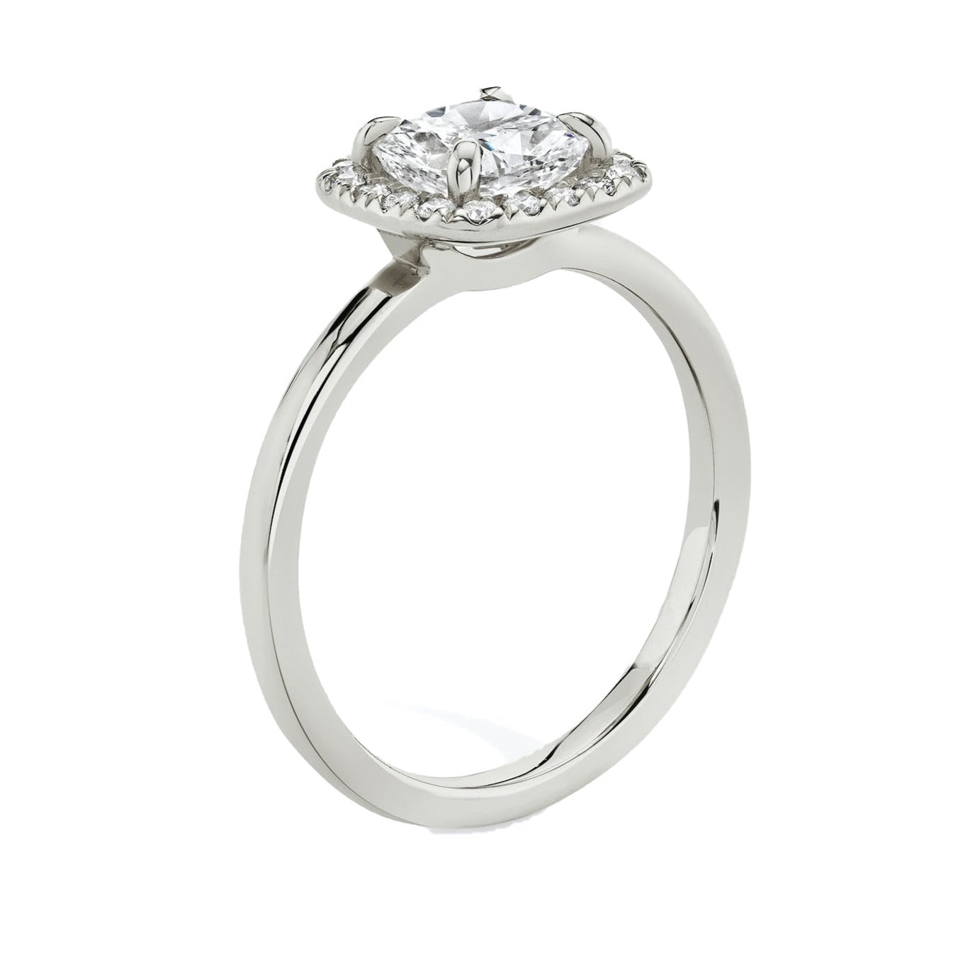 Anillo Halo Cojin de Diamantes