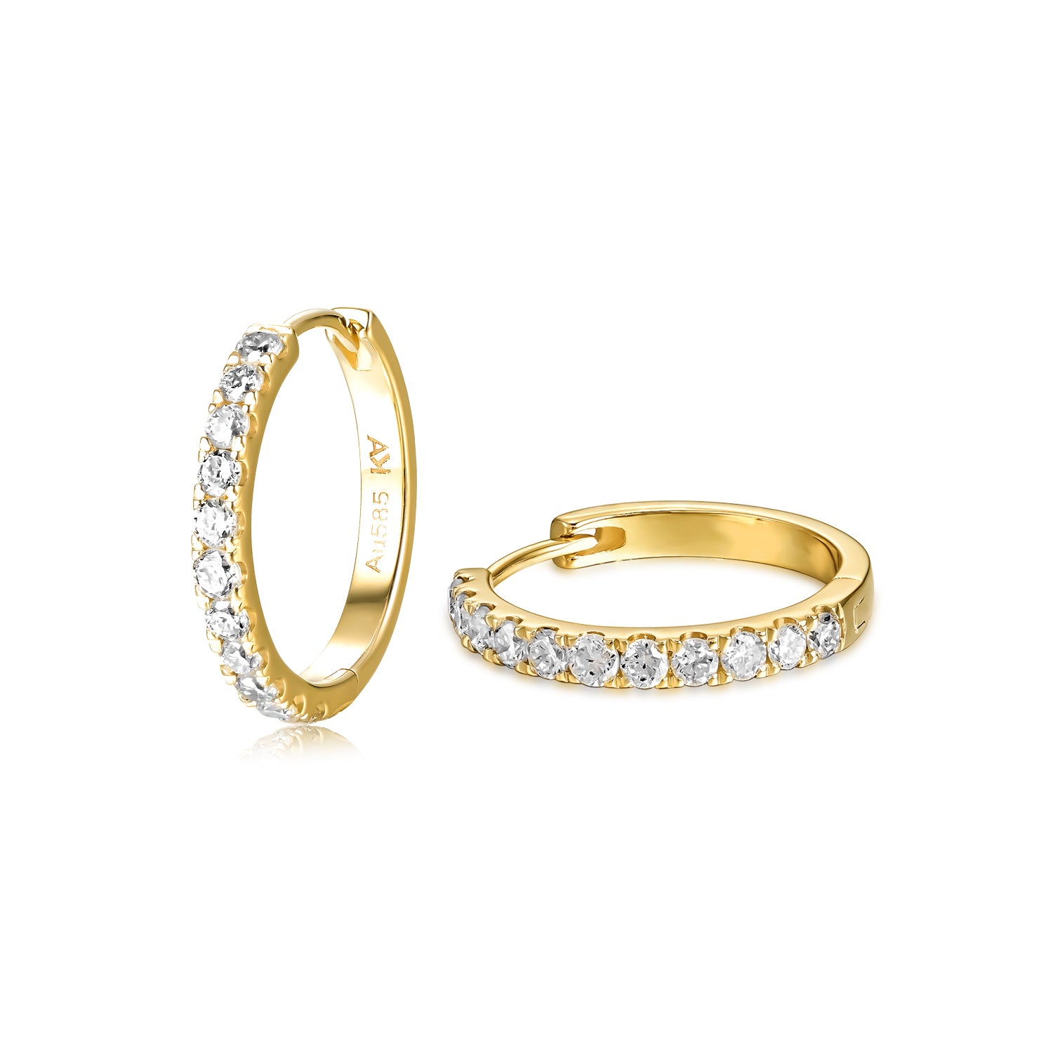 Aros Argolla con Pave de Diamantes