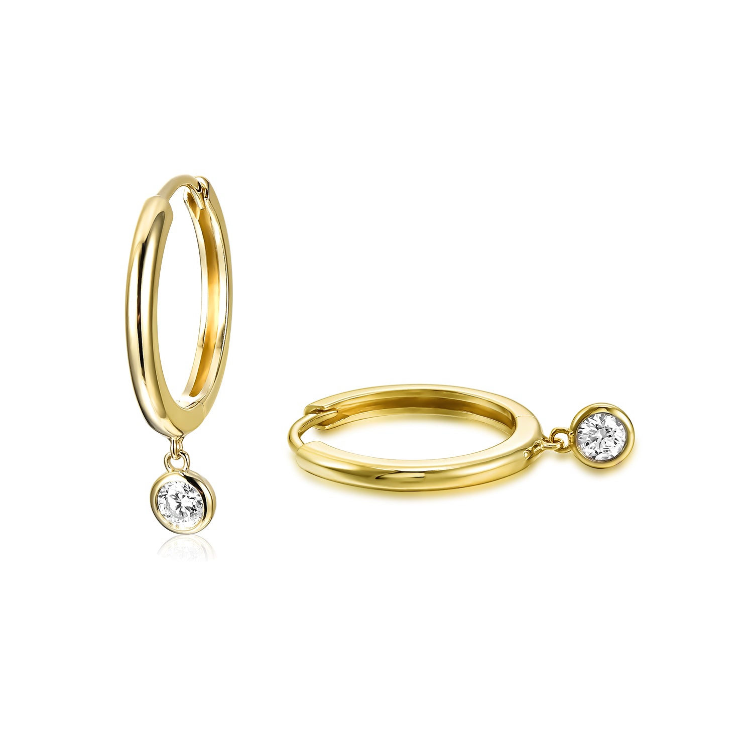 Aros Pendiente de Diamantes Bisel