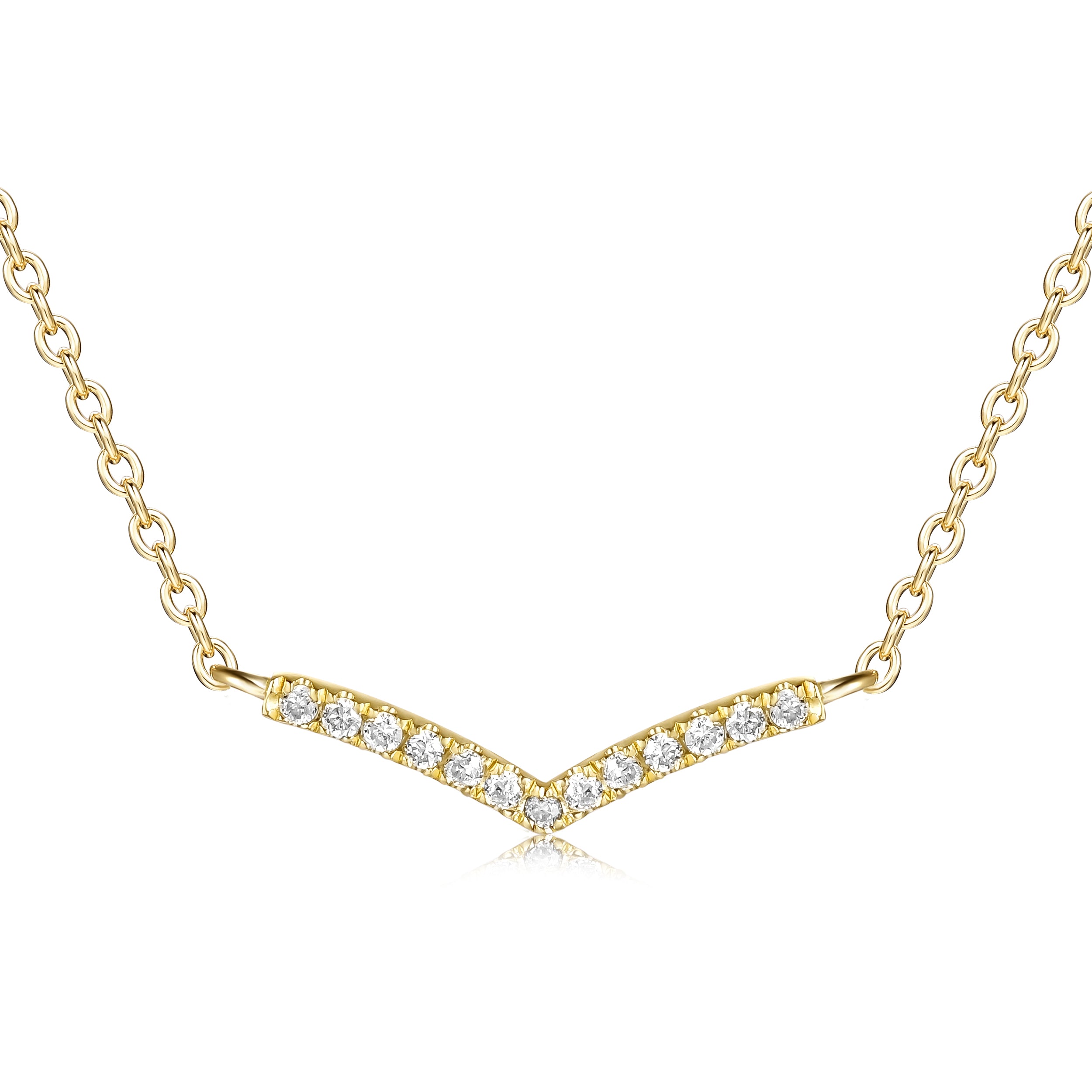 Collar Pavé de Diamantes en V