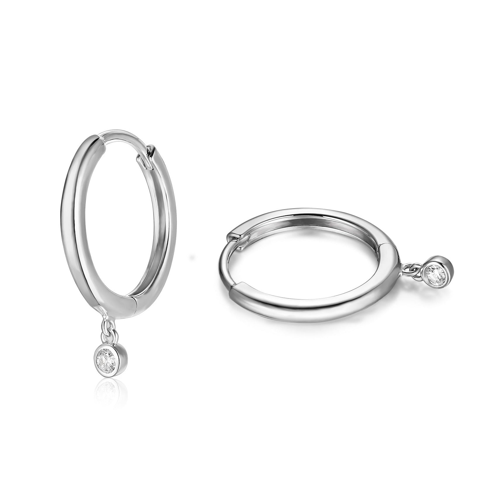 Aros Pendiente de Diamantes Bisel