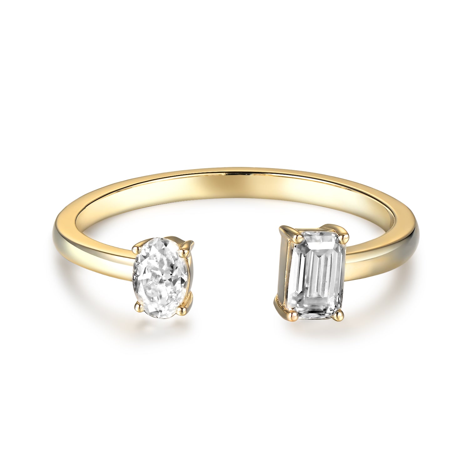 Anillo de Brazalete Mixto de Diamantes