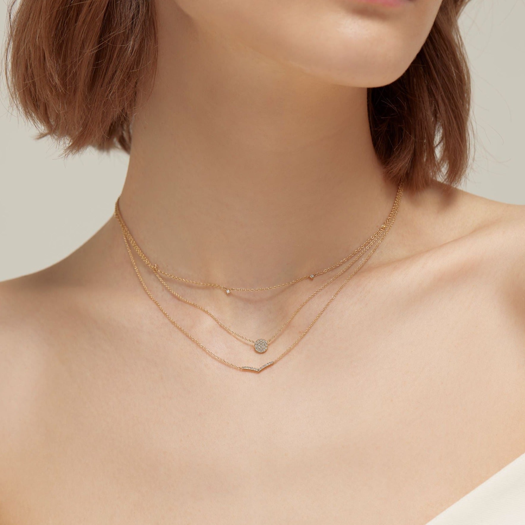 Collar Pavé de Diamantes Circular pequeño