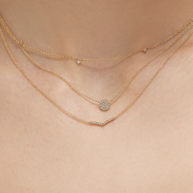 Collar Pavé de Diamantes Circular pequeño