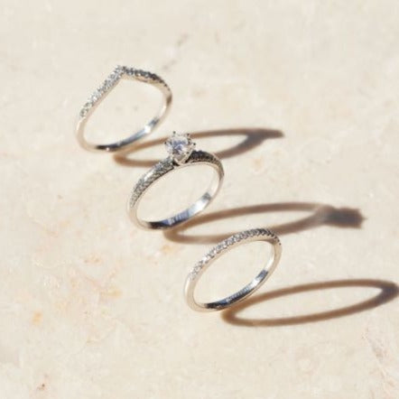 Solitario Doble Pavé de Diamantes