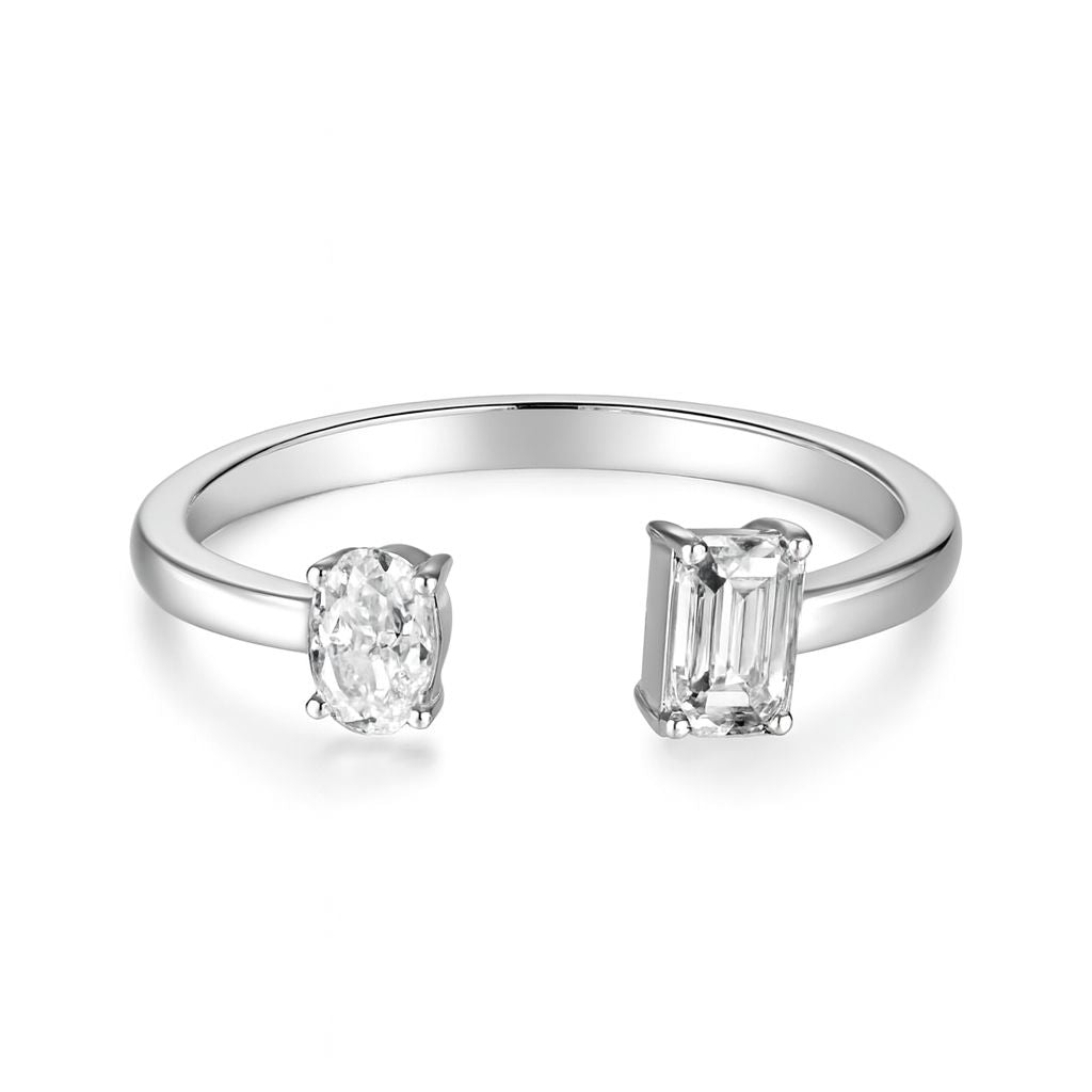 Anillo de Brazalete Mixto de Diamantes