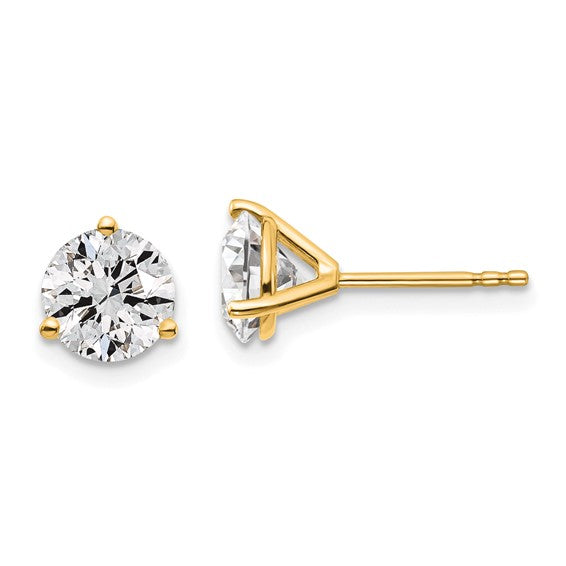 Aros de Oro 14k Diamante Brillante
