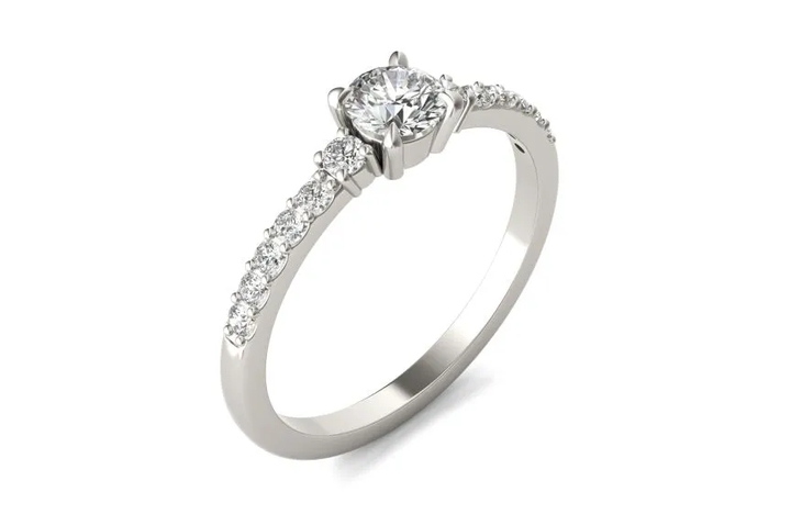 Anillo Diamante Central Redondo