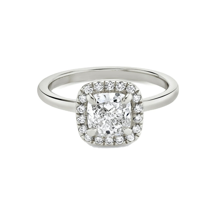 Anillo Halo Cojin de Diamantes