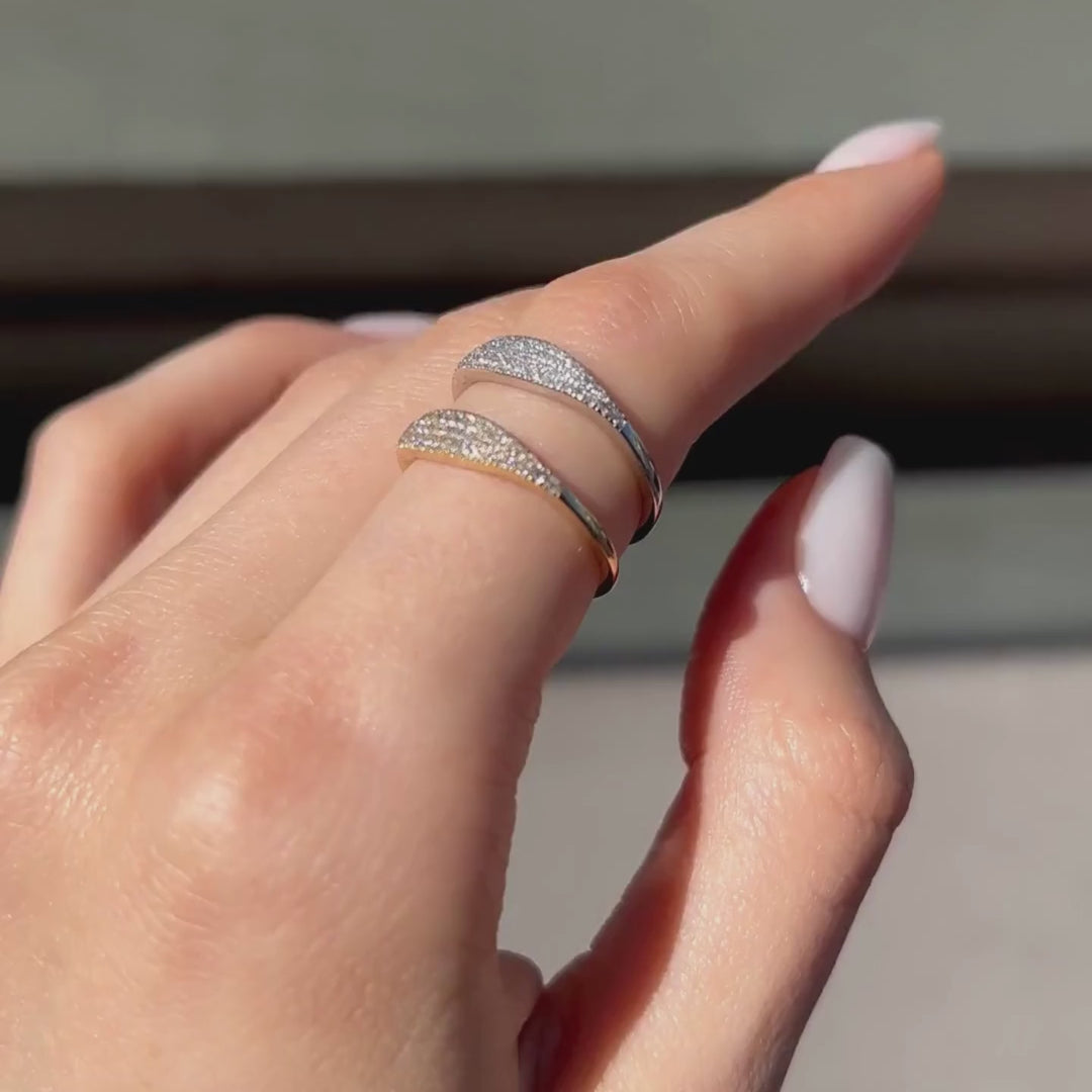 Anillo Diamante Pavé Puente