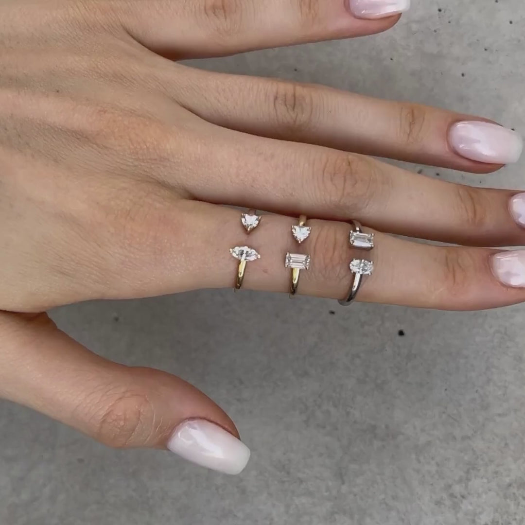 Anillo de Brazalete Mixto de Diamantes