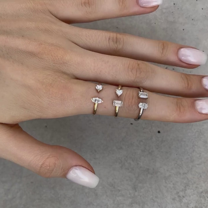 Anillo de Brazalete Mixto de Diamantes