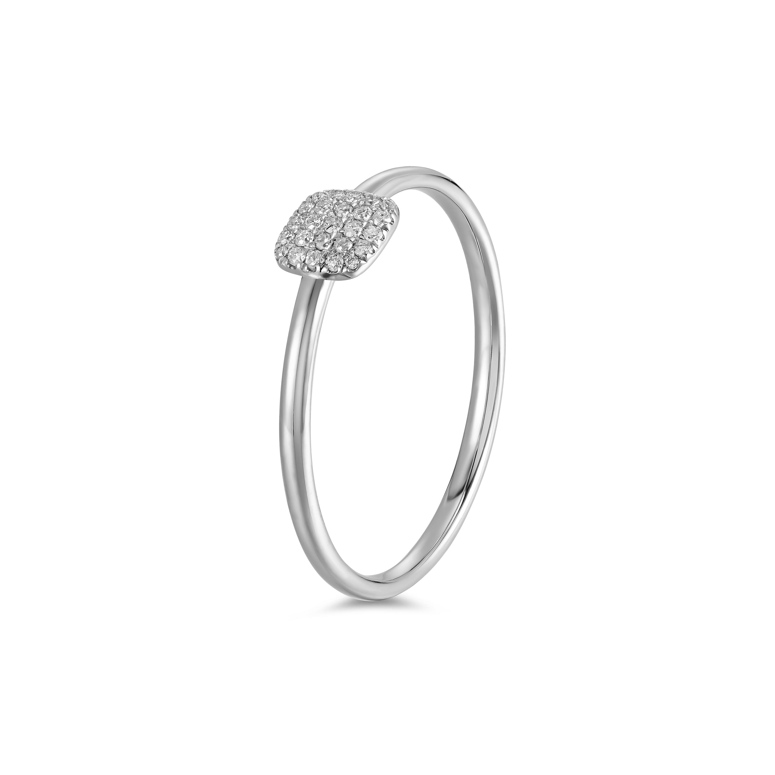 Anillo Pavé Diamantes Cuadrado