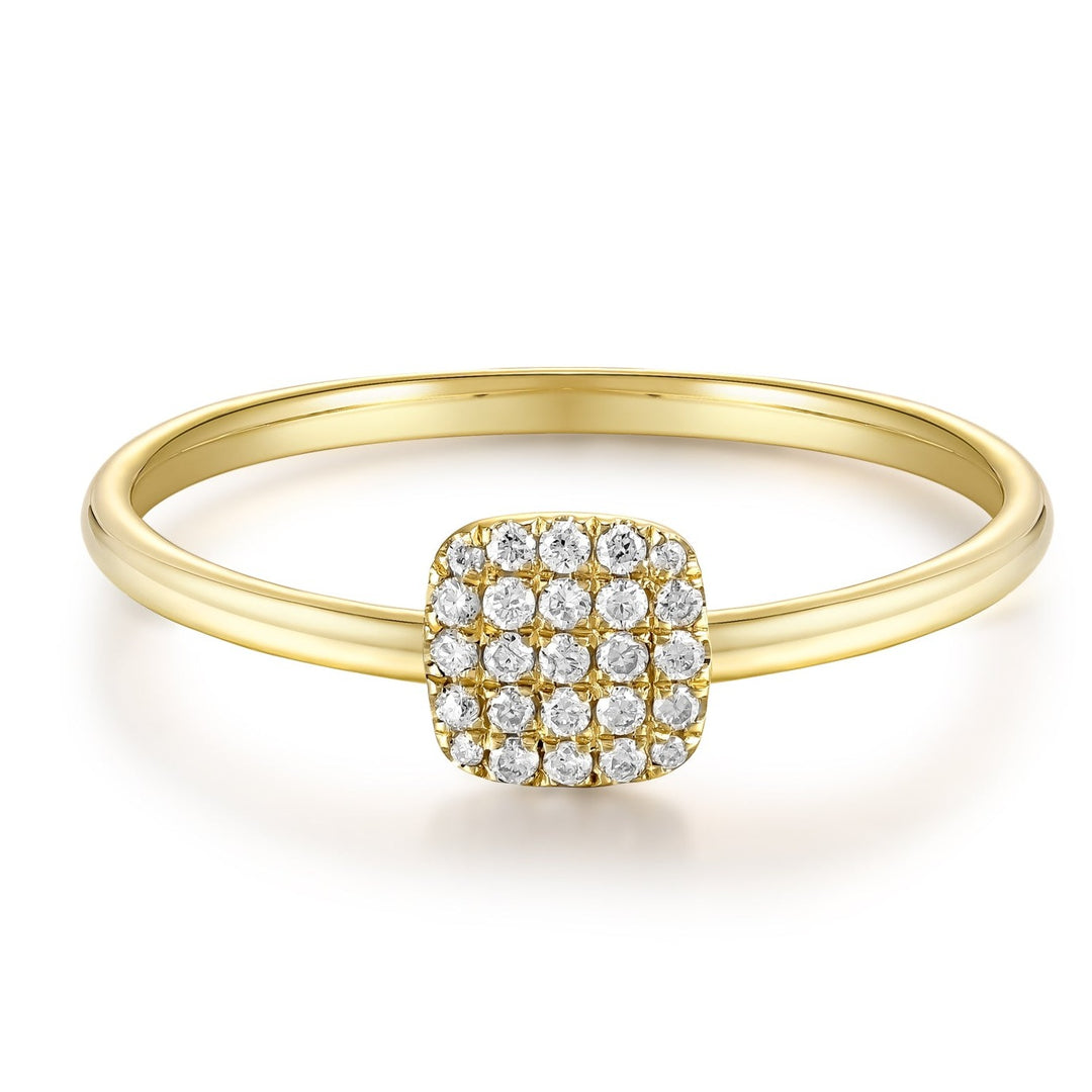 Anillo Pavé Diamantes Cuadrado