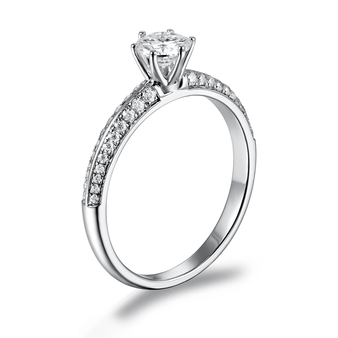 Solitario Doble Pavé de Diamantes