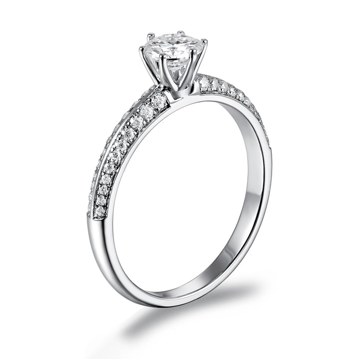 Solitario Doble Pavé de Diamantes