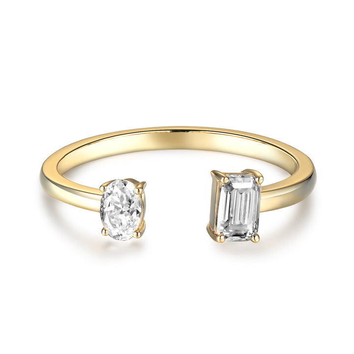 Anillo de Brazalete Mixto de Diamantes