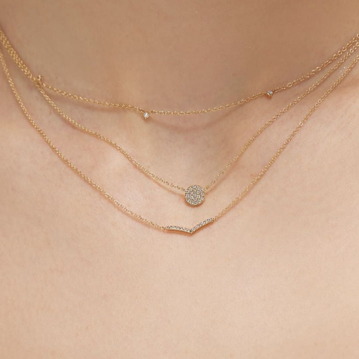 Collar Pavé de Diamantes Circular pequeño