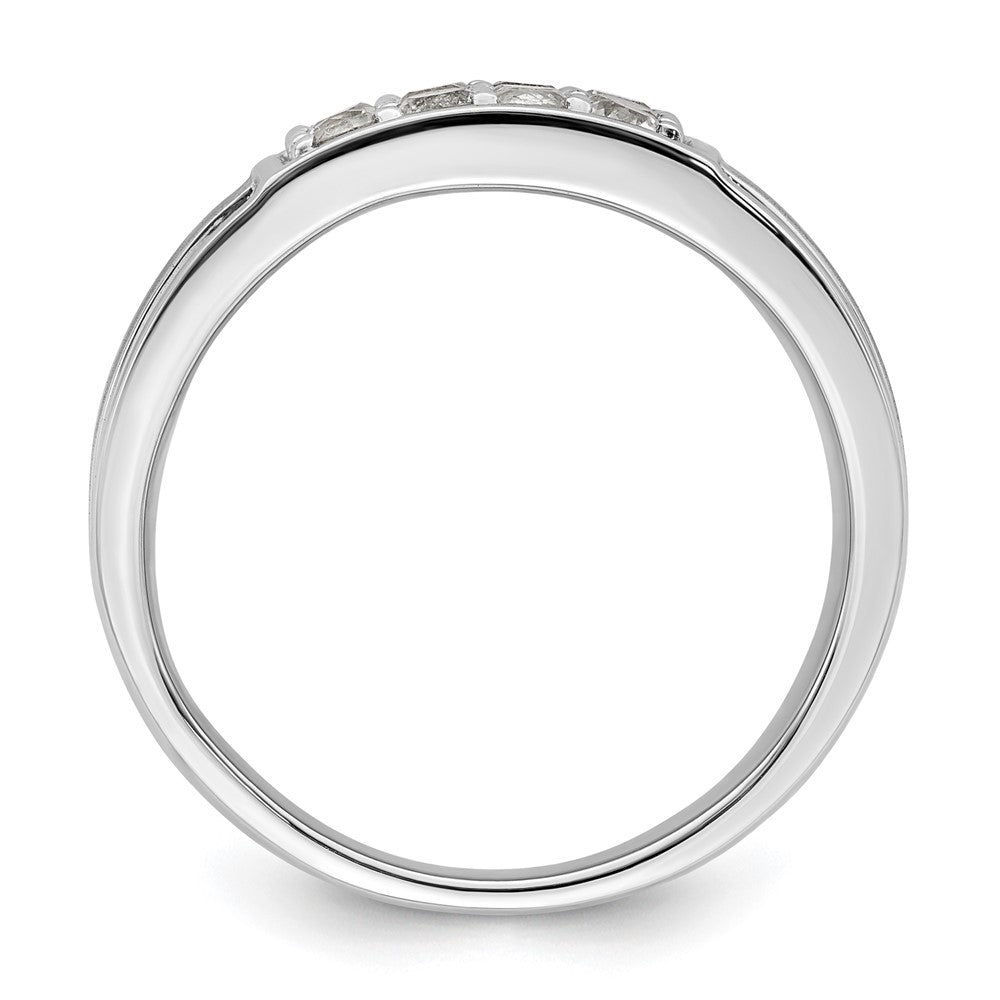 Anillo de oro blanco con diamante cultivado en laboratorio VS/SI GH para hombre