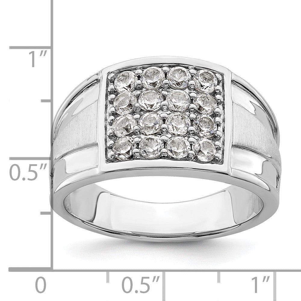 Anillo de oro blanco con diamante cultivado en laboratorio VS/SI GH para hombre