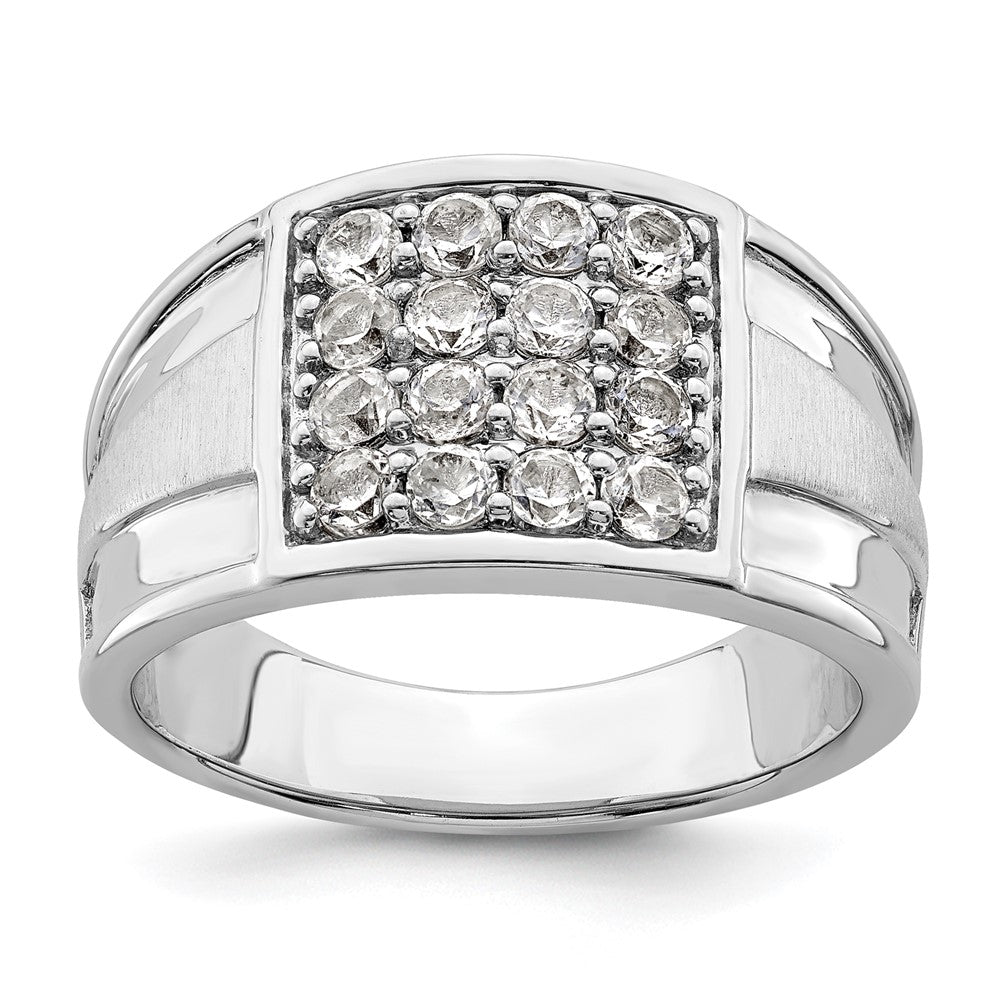 Anillo de oro blanco con diamante cultivado en laboratorio VS/SI GH para hombre