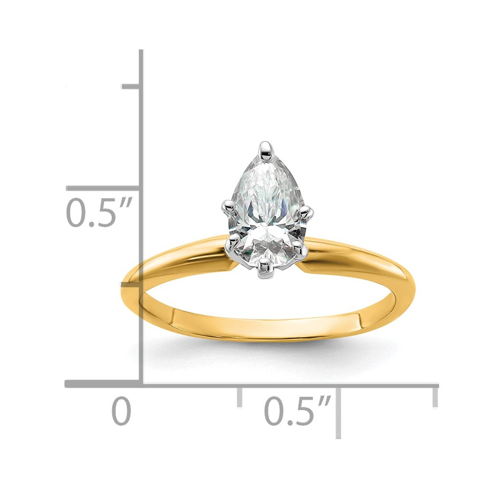 7/8ct. G H I True Light Pera Moissanite Anillo solitario