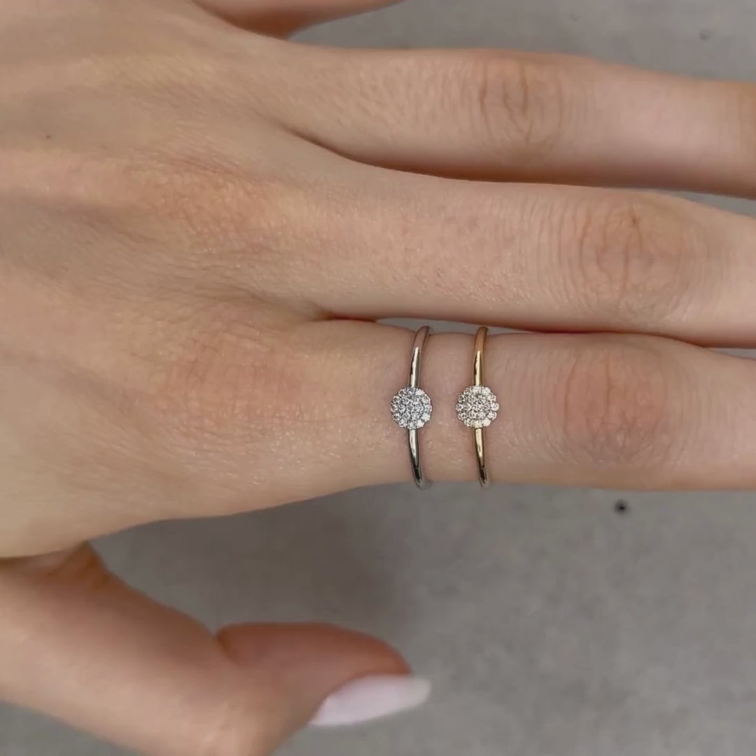 Anillo Pavé Diamantes Circular