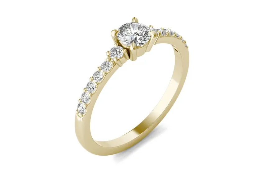 Anillo Diamante Central Redondo